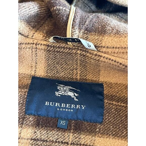Burberry London Duffle Coat XS Camel Wool Toggle Hooded Made in England Vtg - Picture 13 of 16